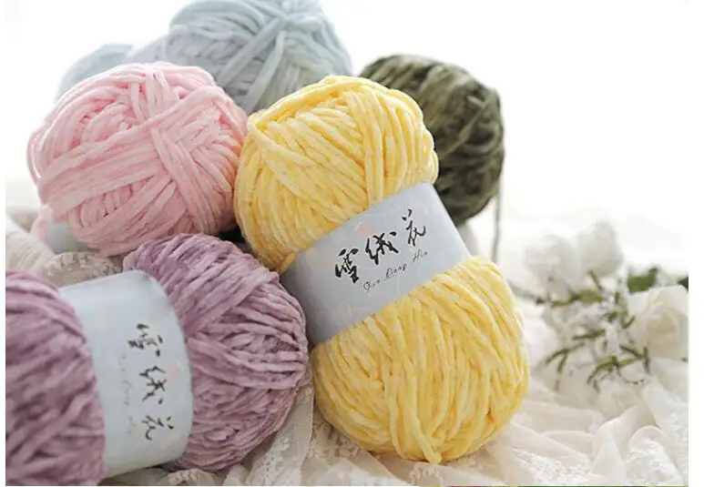 Золотой Бархат шениль средней толщины шерстяная нить сделай сам вязаный свитер