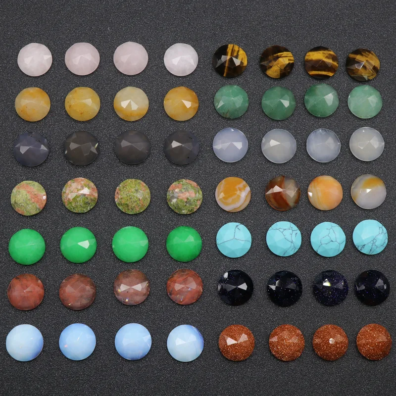 16 мм граненая бусина с большим отверстием Натуральный Полудрагоценный камень