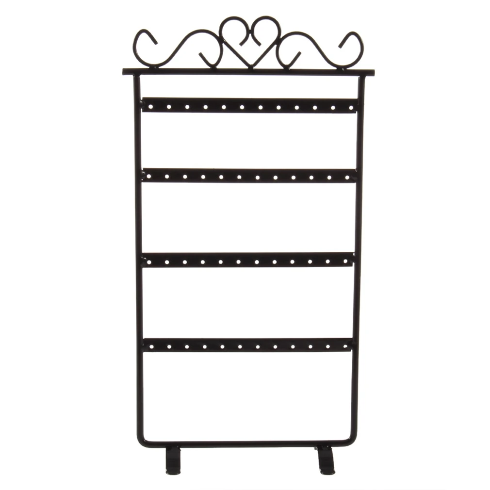 

48 Hole Earrings Ear Studs Display Rack Metal Jewelry Holder Stand Showcase for Retail Environment or Home Pink 295*160mm