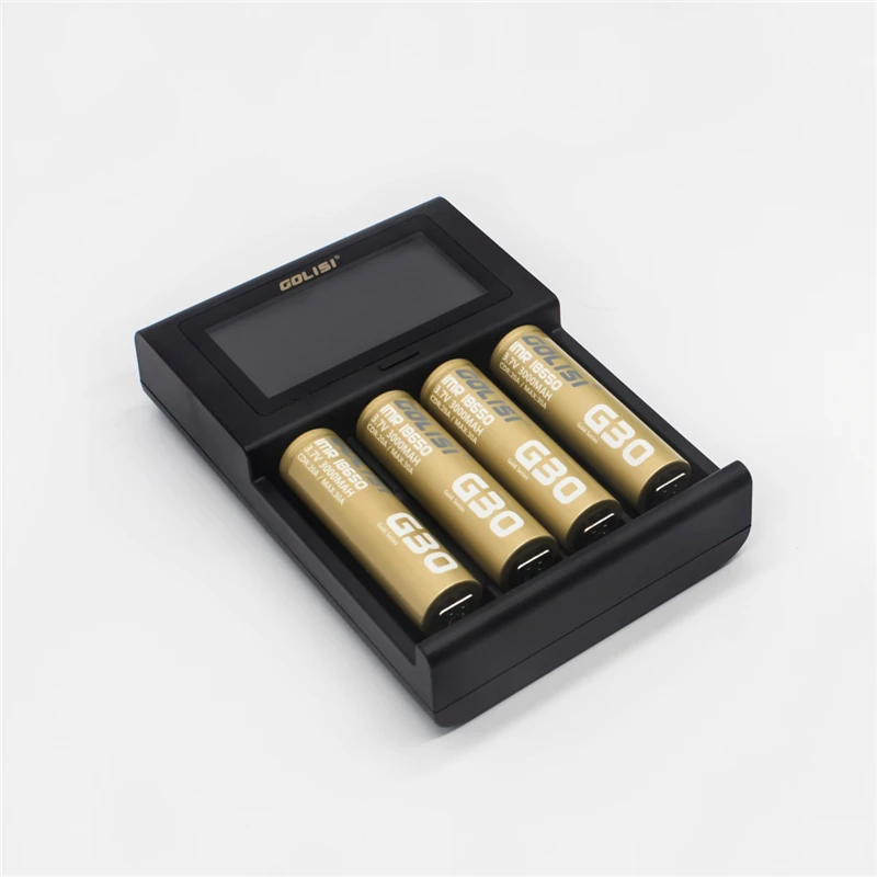GOLISI i4 Smart Charger 18650 26650 20700 Аккумулятор ЖК-дисплей USB 4 слота Зарядка AA AAA Интеллектуальное быстрое зарядное устройство 2A