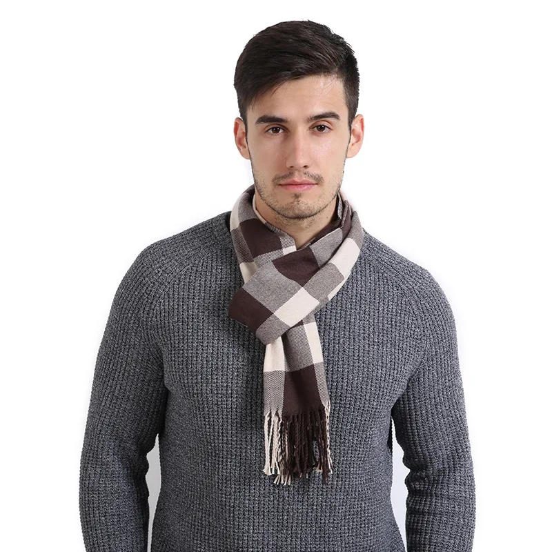 Sparsil зимний мужской кашемировый шарф в стиле пэчворк мягкое мужское одеяло