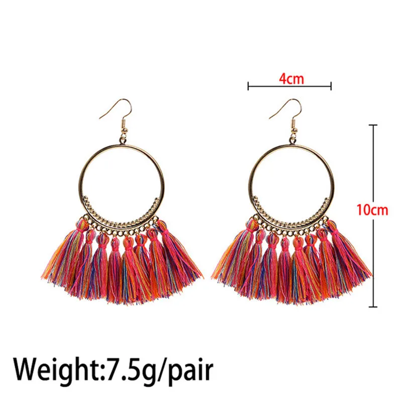 

Bohemian Large Ring Tassel Earrings For Women Fashion Creative Exaggerated Drop Earrings For Women Jewelry Gifts