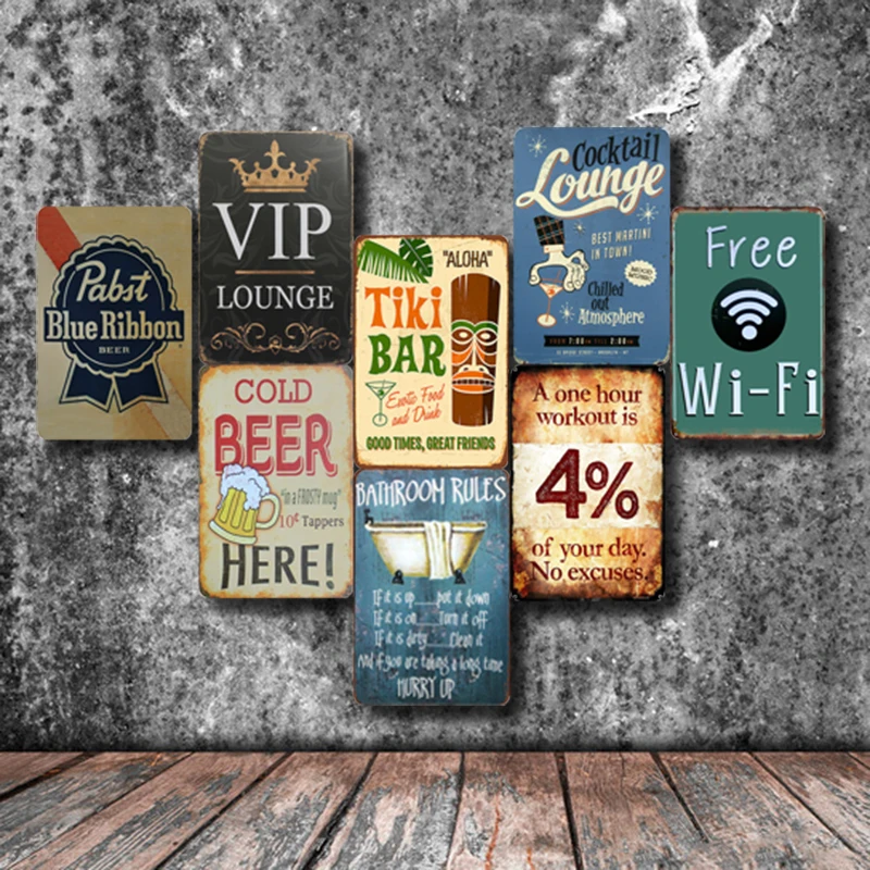 

Пивная винтажная металлическая искусственная Настенная Наклейка с Wi-Fi