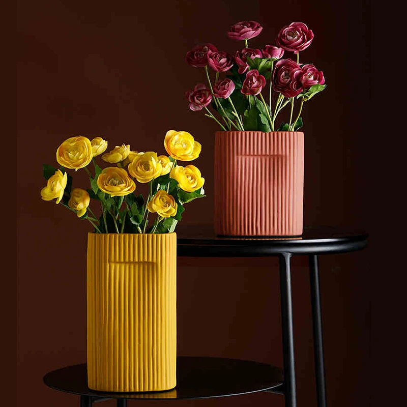 

Nordic Vase Home Decor Ceramic Living Room Decoration Flower Pot Accessories Simple Vases ваза декор для дома горшки для цветов