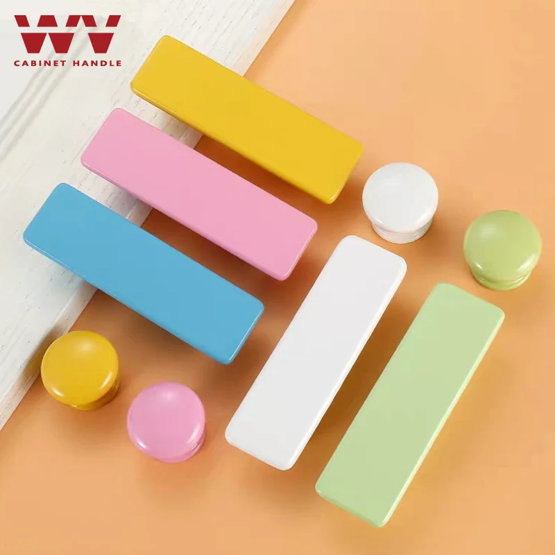 WV красочные деревянные ручки для шкафа и детской комнаты украшения ящика мебели |