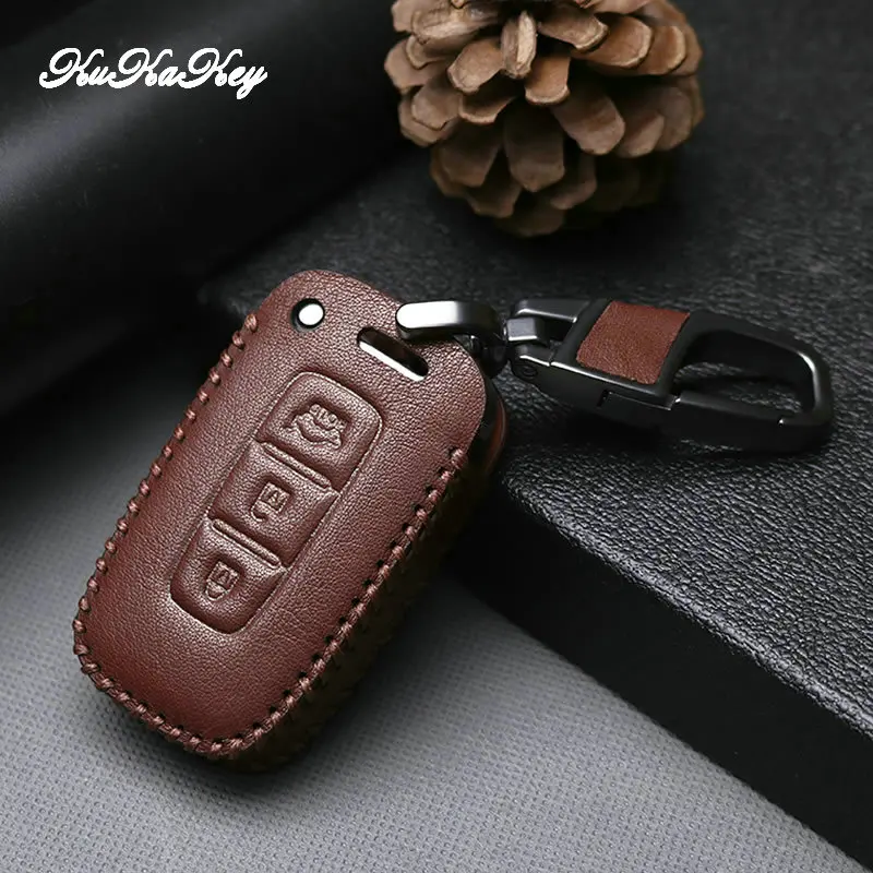 KUKAKEY чехол для автомобильного ключа из натуральной кожи KIA Forte K3 Cerato Sportage Sorento Rio K2 K5