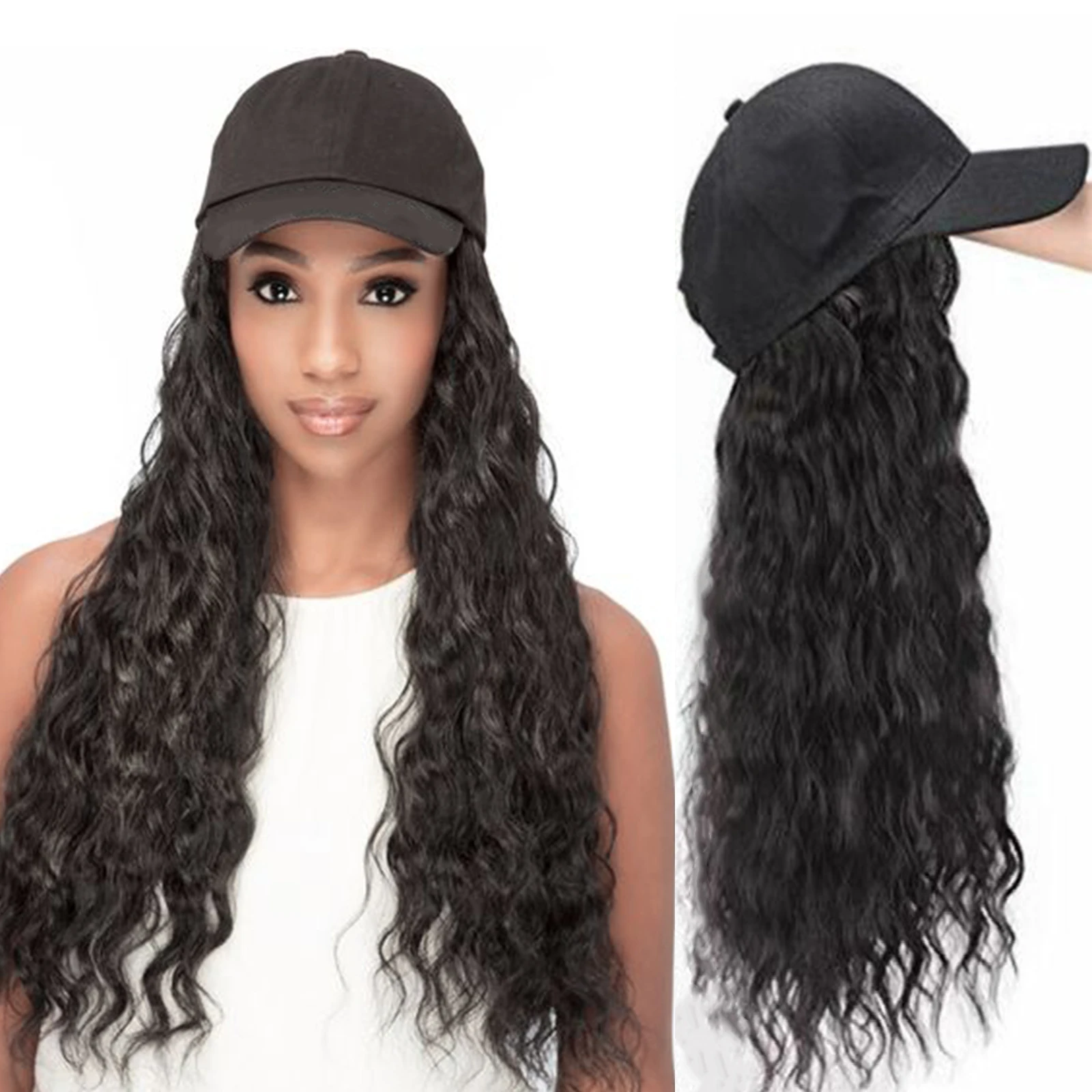 

LVHAN, шапка для парика, шапка, шапка, большая волна, шерсть, завивка, кукуруза, популярная натуральная черная, коричневая, черная, темно-коричне...