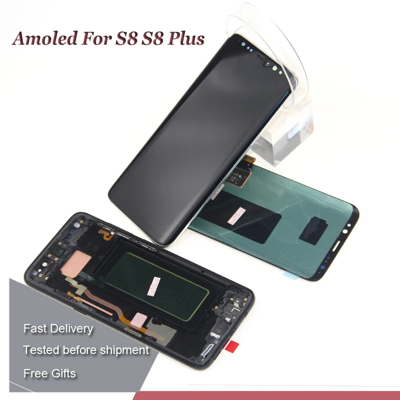 AMOLED S8 ЖК дисплей с рамкой для SAMSUNG Galaxy G950 G950F Plus G955 G955F сенсорный экран дигитайзер