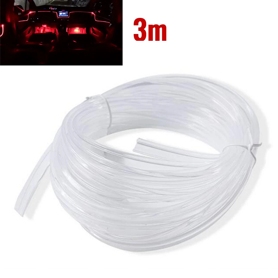 

3.0mm Skirt Optic Cable Side Glow Fiber Cable for Car Atmosphere Light Glowing Cable with Mounting Edge