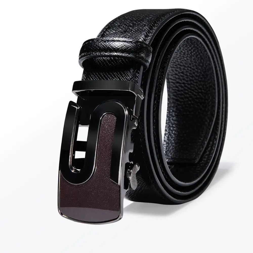 

S Letter Aolly Belt Men Top Quality Genuine Luxury Leather Belt For Men Black Strap Male Metal Automatic Buckle Barry.Wang
