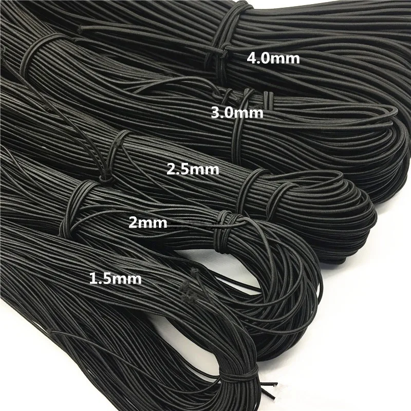 2Meter/Bag 1MM/1.5MM/2MM/2.5MM/3MM/4MM/5MM High-Quality Round Elastic Band Elastic Rope Rubber Band DIY Sewing Accessories