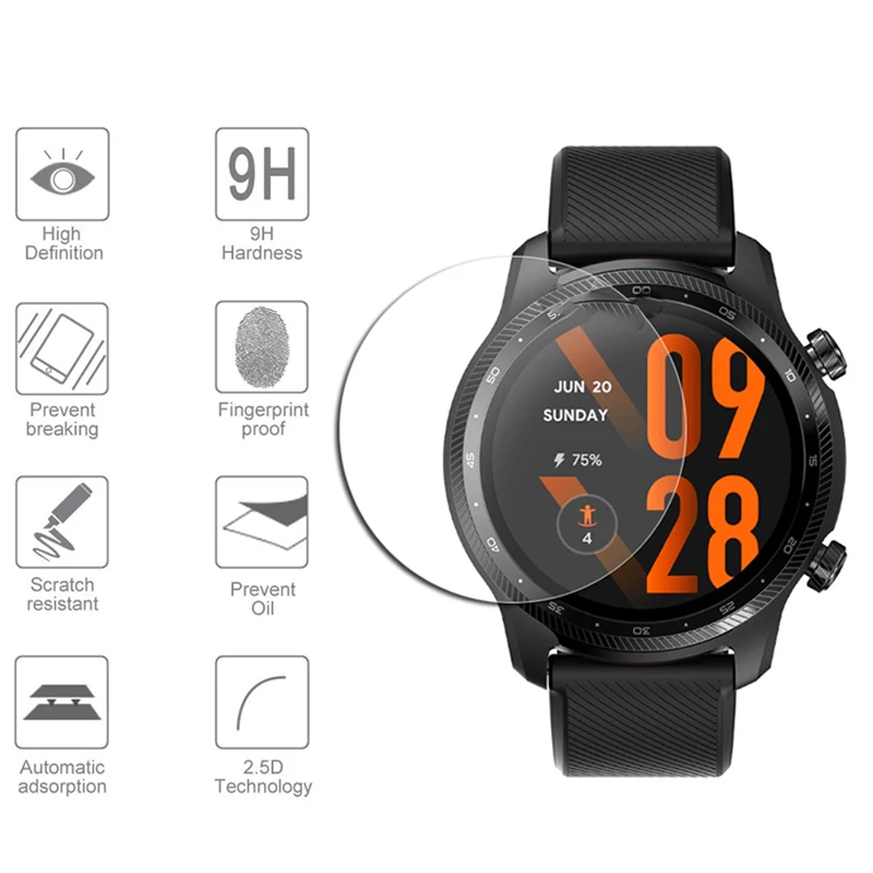 Закаленное стекло для TicWatch Pro 3 Ultra GPS S2 C2 Plus E3 E2 GTX защитная пленка экрана