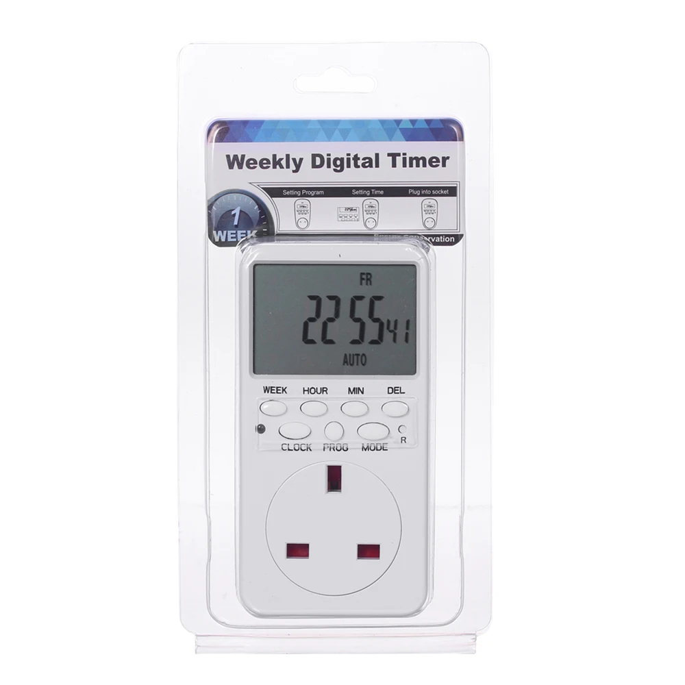 3000 Вт 13A цифровой таймер розетка подключаемый программируемый энергосберегающий