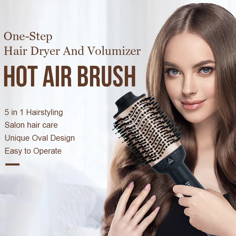 

Five-In-One One-Step Hair Dryer Comb Professional Curler Straightening Curler Brush Smoothing Frizz Ionic Soft Hair Styler