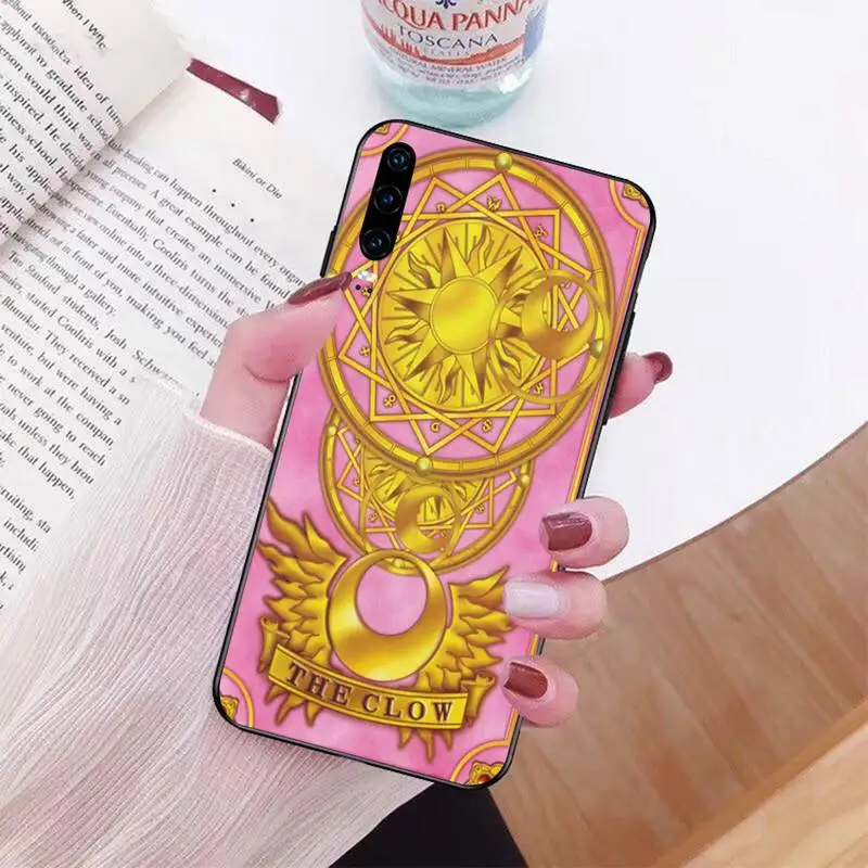

PENGHUWAN Sakura Card Captor Sailor Moon Tempered Black Cell Phone Case for Huawei Honor 20 10 9 8 8x 8c 9x 7c 7a Lite view pro