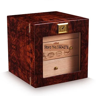 

Cigar Moisturizing Box 3 Layers Natural Alcohol Cedar Solid Wood Piano Paint Cigar Cabinet