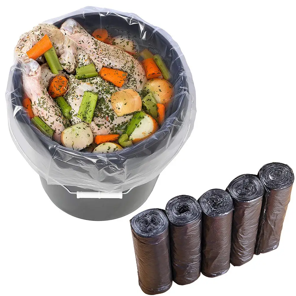 100 шт 5 рулонов одноразовый мешок для мусора бытовые мешки толстые пластиковые