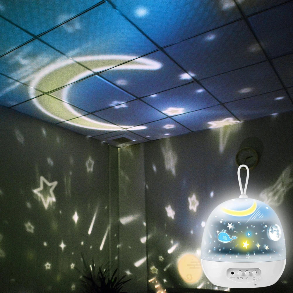 Ночной светильник вращающийся на 360 градусов проекция звездного неба 8 цветов