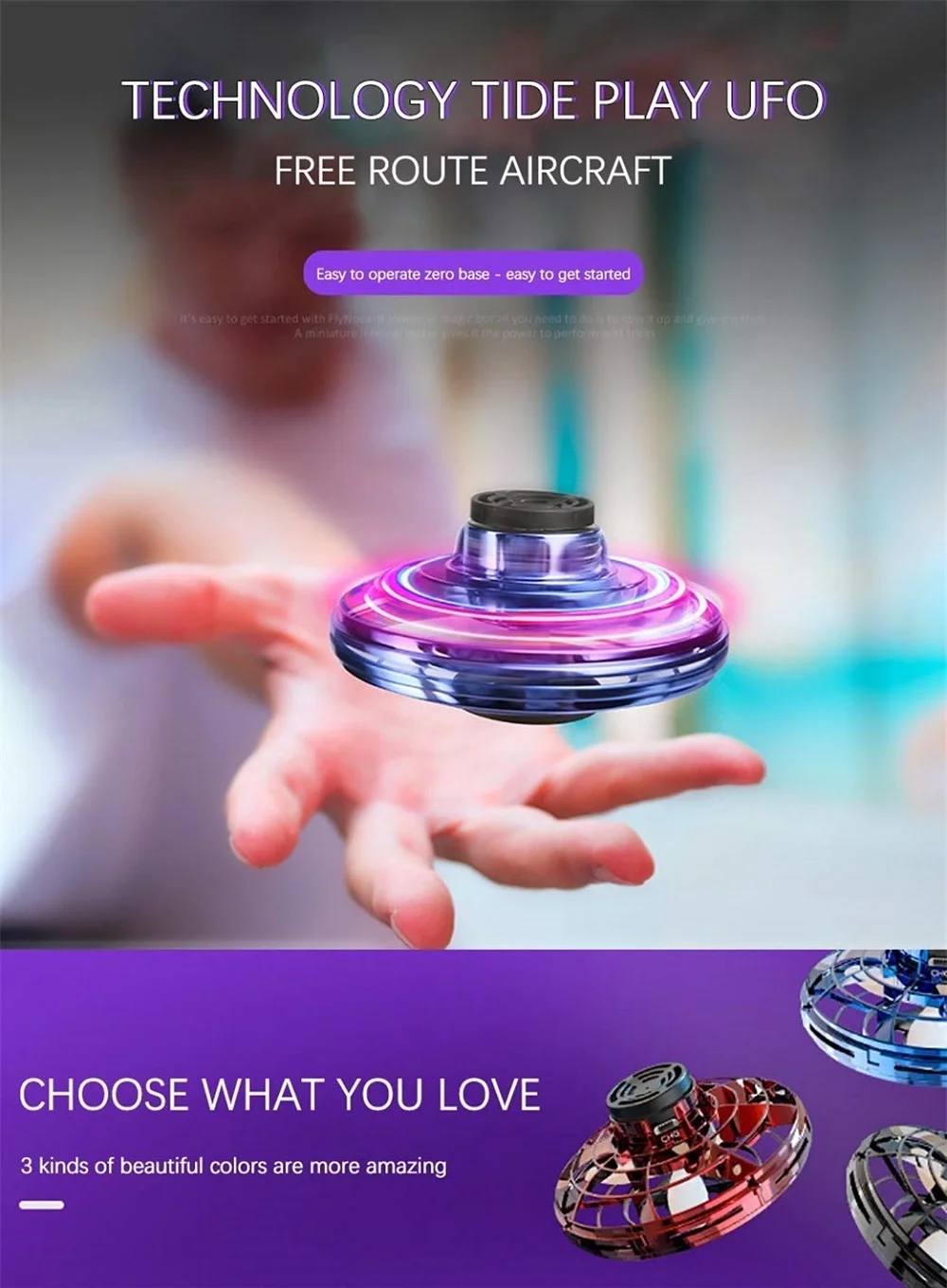 

Original Flynova free route rotary flying spinner creative spinner Supper flying Finger gyro Drone plane UFO flying toys gifts