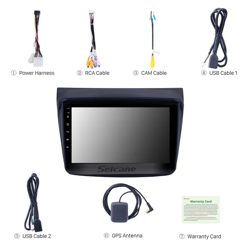 Автомагнитола Seicane 2 + 32 ГБ Android 10 GPS стерео для Mitsubishi Pajero Sport L200 Triton 2008-2016 видеоплеер