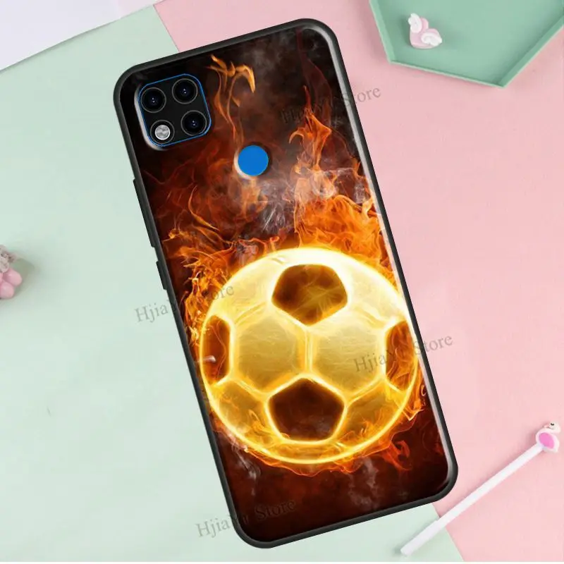 Fire Football Ball Soccer Case For Redmi Note 10 Pro 11 9 8 10S 9S 9C 9A 9T Coque | Мобильные телефоны и аксессуары