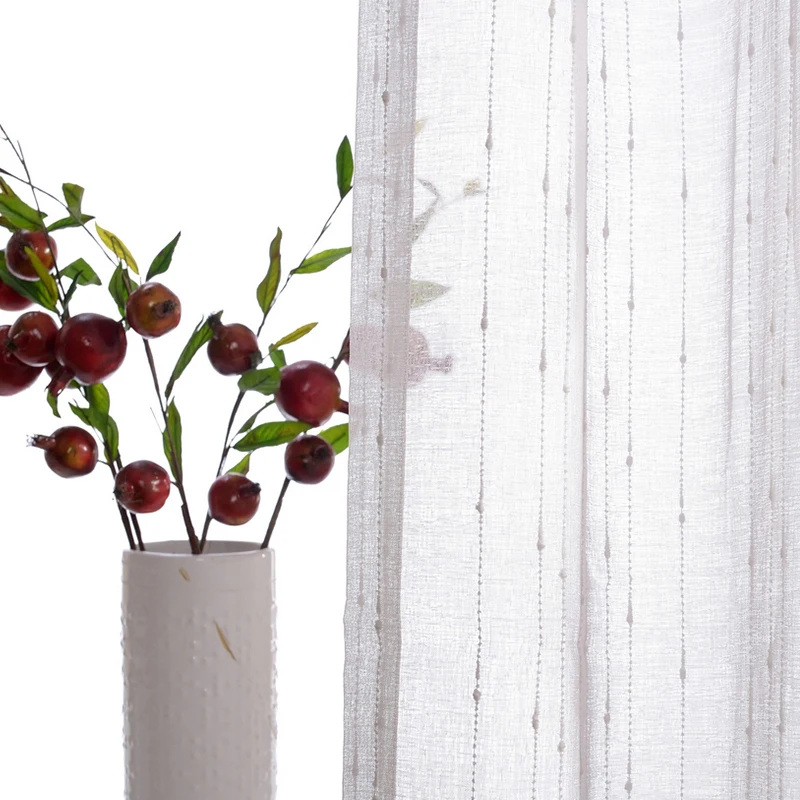 Белый отвесный вертикальный полосатый экран для окна гостиной льняной Тюль в