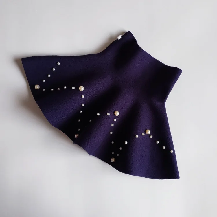 Осень-зима 2019 вязаная плиссированная юбка-пачка для маленьких девочек модная