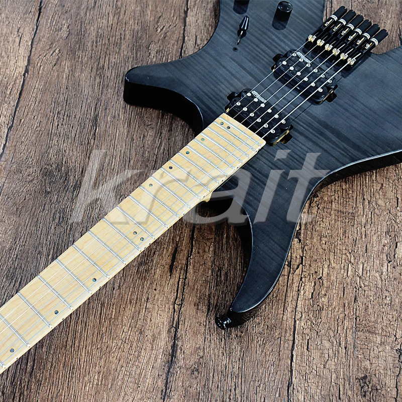 Krait безголовая гитара 6 струн strandberg безголовая электрогитара Ольха тела Пламя клен Топ 5 шт. шеи