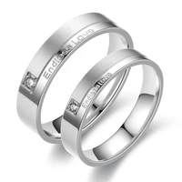 fashion stainless steel couple ring for lovers jewelry accessories gift classic silver color endless love letter wedding band