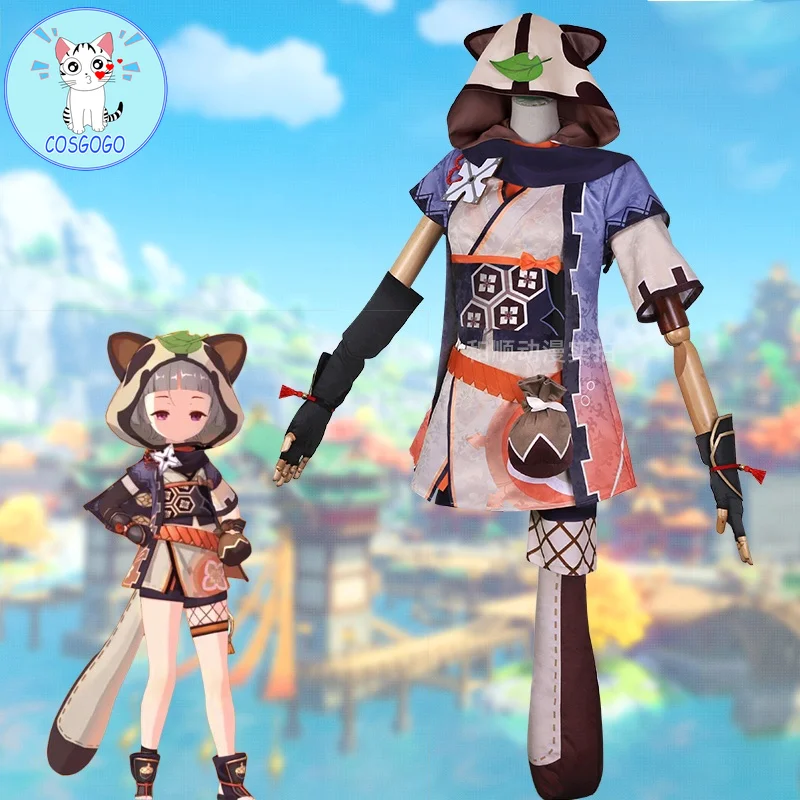 

COSGOGO Genshin Impact XiaoYu Game Suit Lovely Lolita Kimono Uniform Cosplay Costume Halloween Party Outfit For Women 2021 NEW