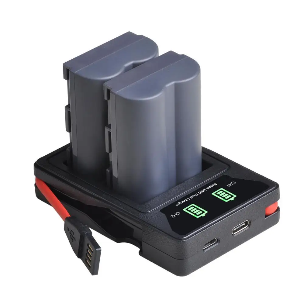 BP 511 511A Батарея + светодиодный Зарядное устройство с Тип Type C и Micro USB Порты разъёмы