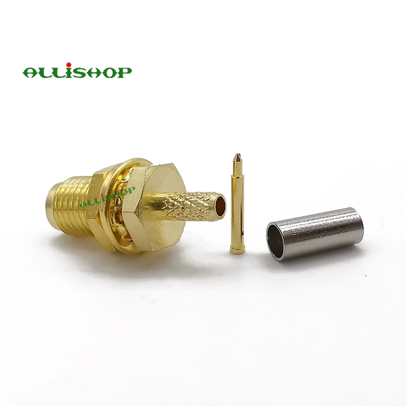 ALLiAHOP 10 шт. RP Reverse SMA Гнездовой разъем прямой позолоченный радиочастотный обжимной
