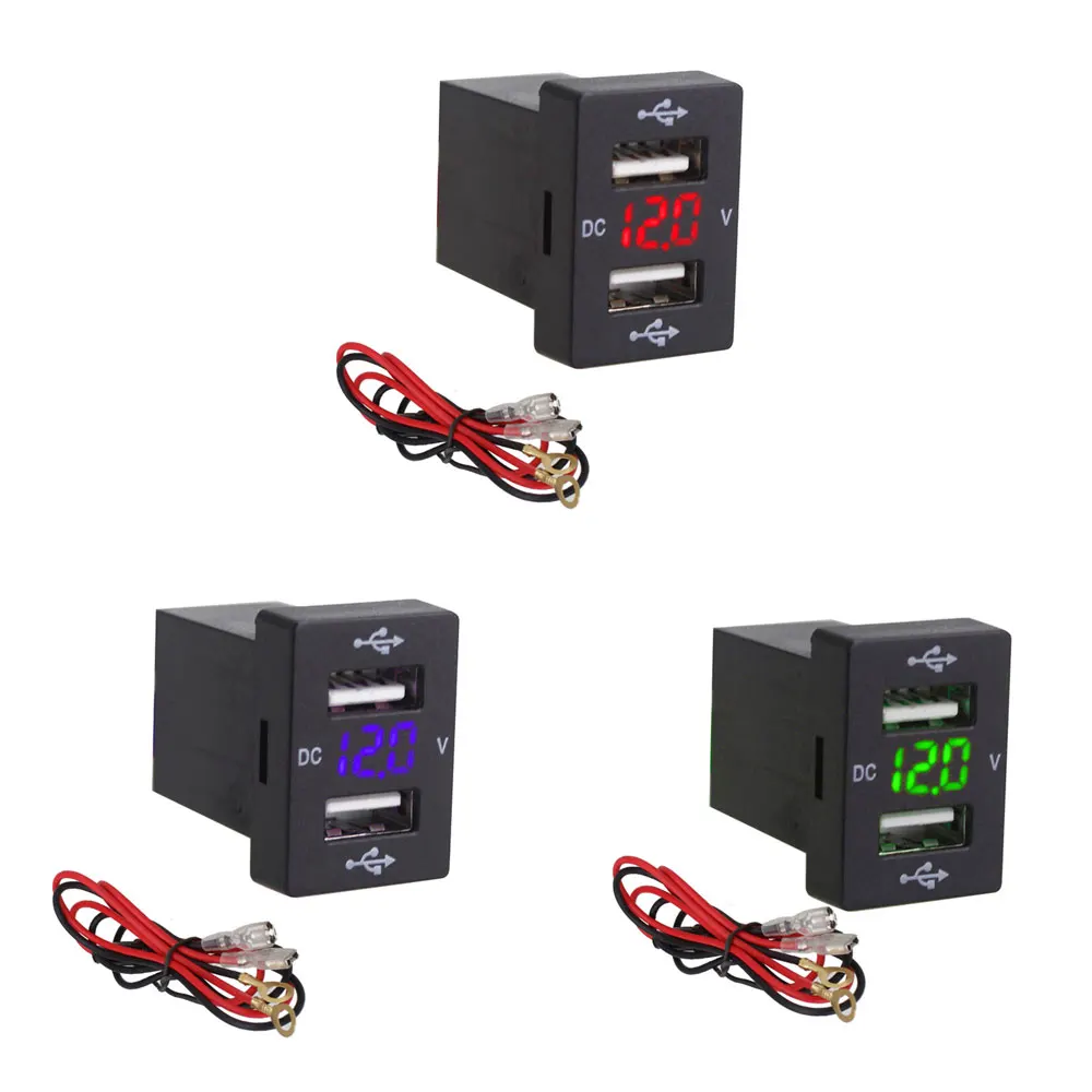 Автомобильное зарядное устройство USB вольтметр долговечное автомобильное для