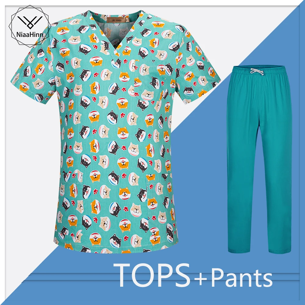 

Women Doctor Nursing Medical Top Women Scrubs Uniforms Nurse Uniformes Clinic Uniform In 100% Cotton Scrub Tops Surgical Uniform