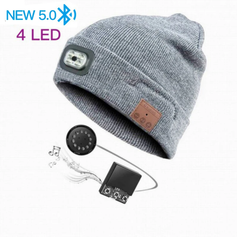 

ZL HD stereo Bluetooth 5.0 wireless smart headset music knitted headset speaker cap hands-free mobile phone cap