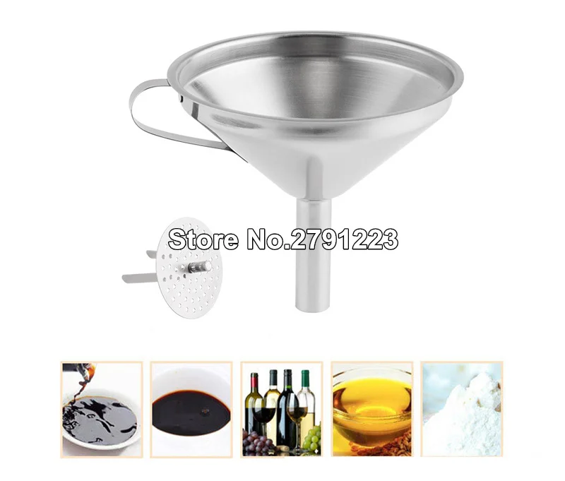 Большой Кухонный масляный мед воронка из нержавеющей стали с Съемный