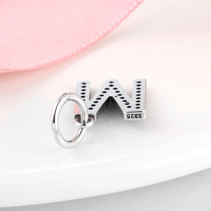 Новинка серебро 925 пробы Полые бусины буквы м модные женские аксессуары подходят