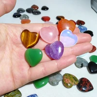 natural crystal carved multicolor heart shaped love gemstone decoration diy jewelry gift chakra healing reiki craft fun toys