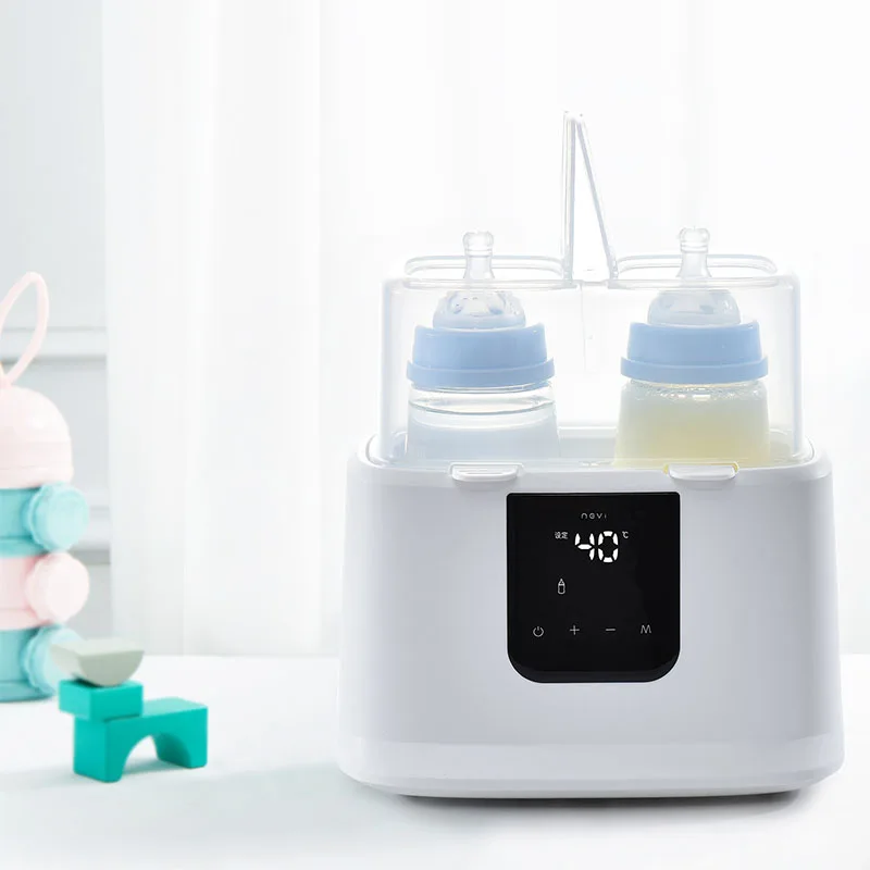 

Baby Bottle Warmer & Bottle Sterilizer, Double Bottle Warmer for Breast Milk, LCD Display Accurate Temperature Control, Constant