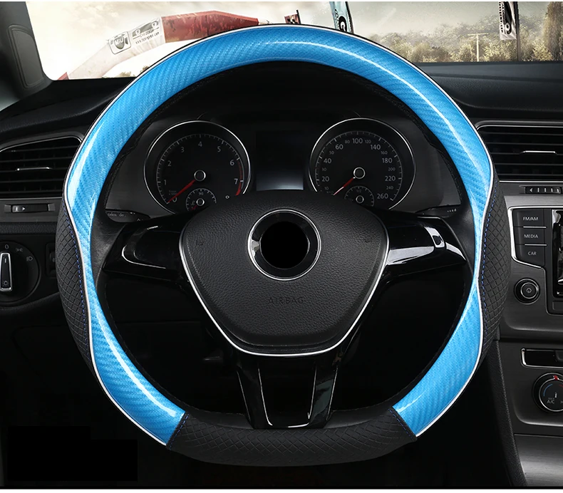 D-образный чехол на руль из углеродного волокна для VW GOLF 7 POLO JATTA Suzuki Swift Nissan Rogue