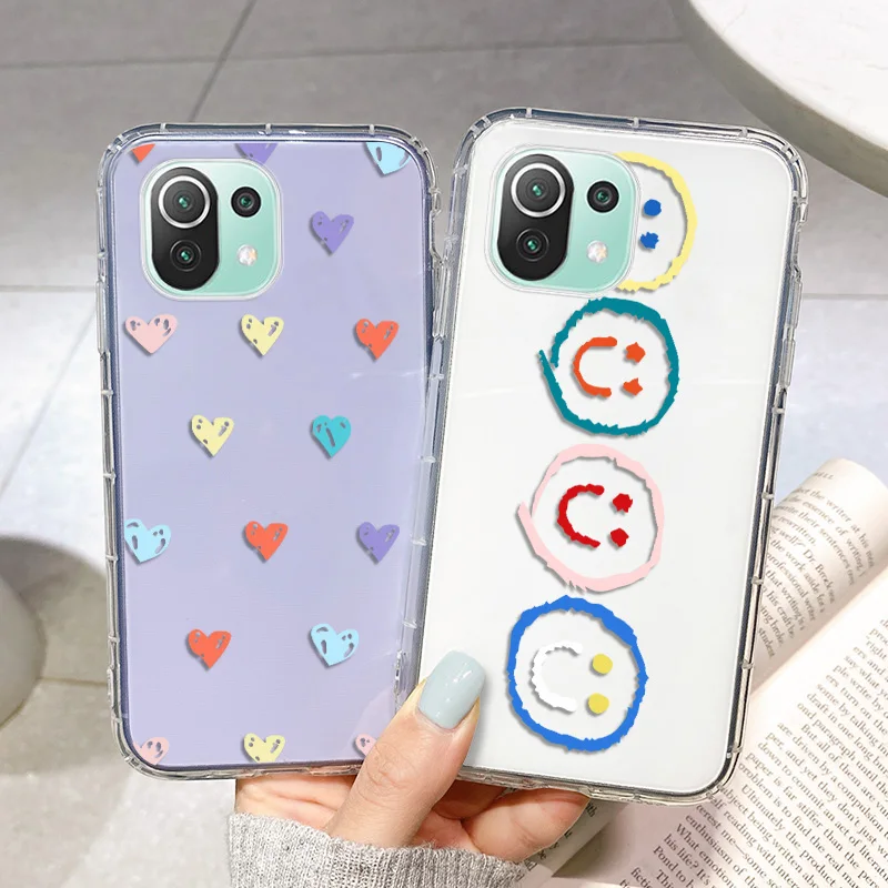 Soft Case For Xiaomi Mi 11 Lite Case For Xiaomi Redmi Note 10 9 8 Pro 11T 8T 7 9S 10S 9Pro 11S 10T Ultra Cute Funny Smile Cases