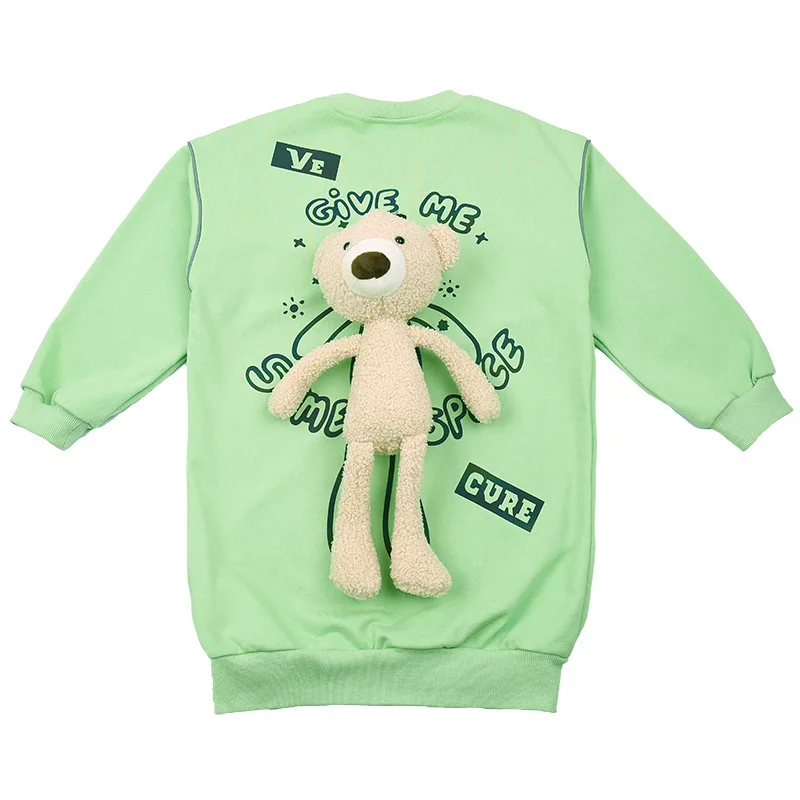 

XINYOU Fashion Designer family matching outfits Mother&Girls baby girl clothes With Bear Funny Family Look Long Shirt Teen tops