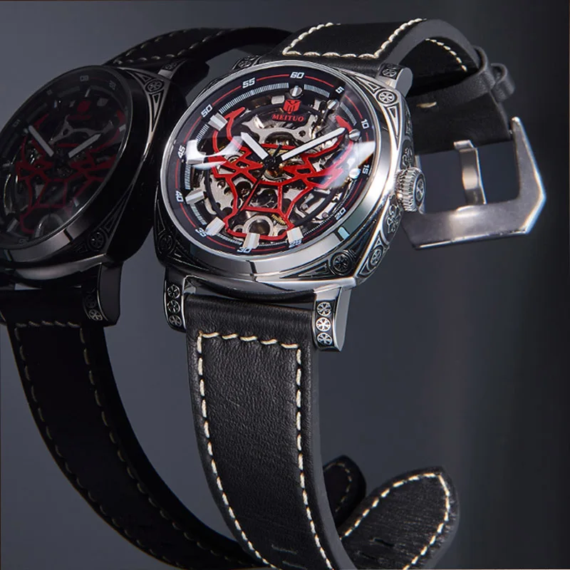 Fashion Bull Head Mechanical Watch Men s Top Luxury Brand Men s Watch Carved Design Waterproof Clock Montre Homme 2021 NEW