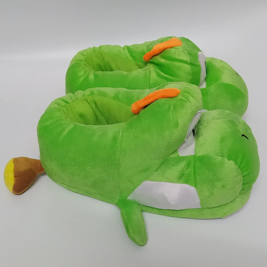 Зимние плюшевые хлопковые тапочки Yoshi Dinosaur Anime Cosplay Мультяшные графические для