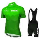 2022 STRAVA флуоресцентная Зеленая Мужская велосипедная трикотажная одежда 19D нагрудник MTB Униформа велосипедная одежда быстросохнущая велосипедная одежда