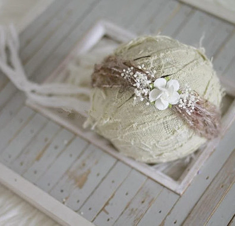 Детский ободок с цветами для новорожденных головной убор ручной работы