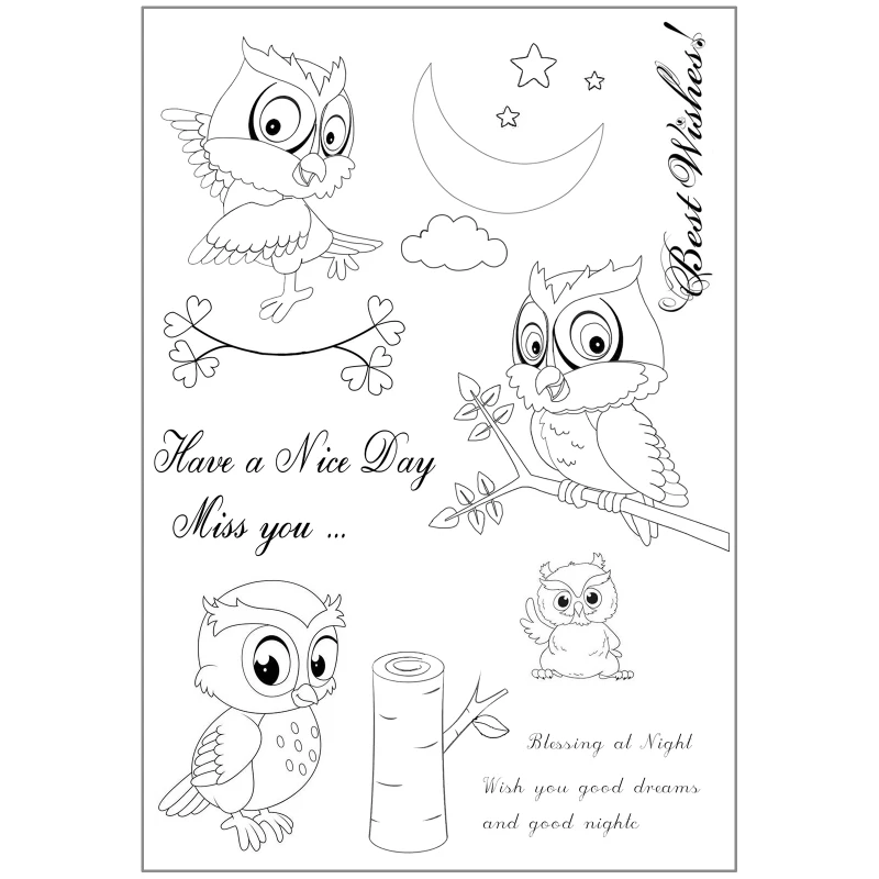 Bird Owl DIY Silicone Clear Stamp Cling Seal Scrapbook Embossing Album Decor | Дом и сад
