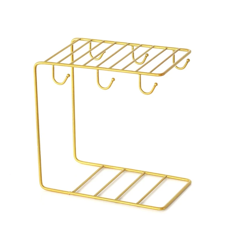 Металлическая кружка дерево держатель подставка для счетчик 6 крючков дисплей