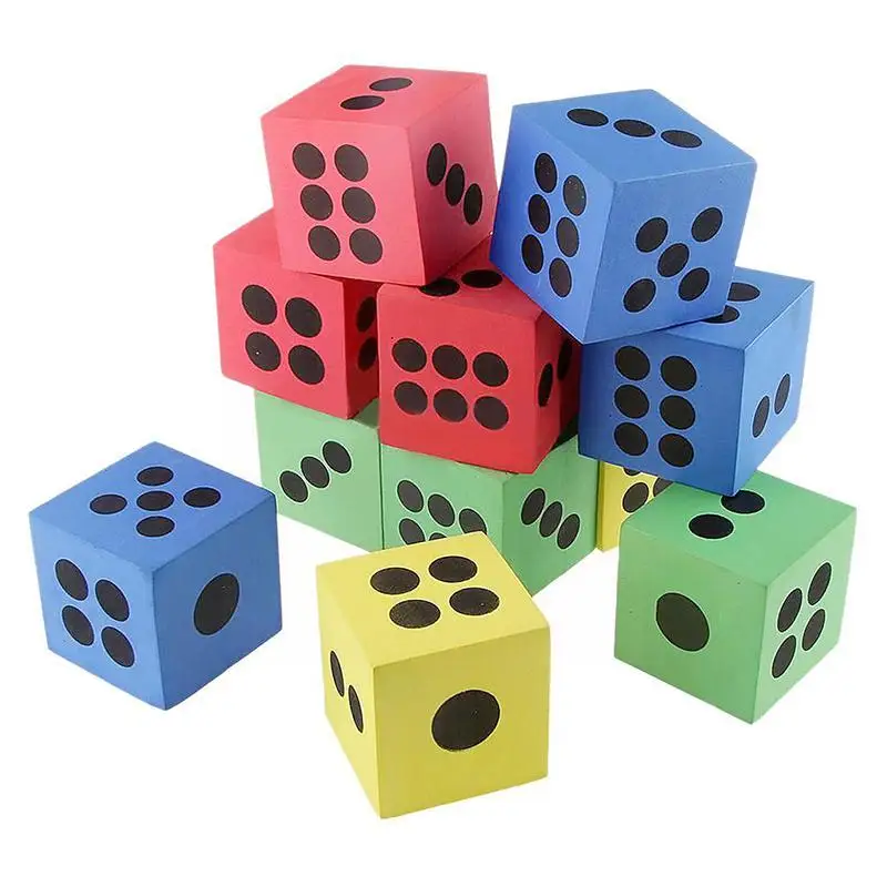 

12pcs EVA Foam Dice Children Early Education Toys Creative Toy World Party Toy Gift Parent-child Dice Interactive Exchange T2H7