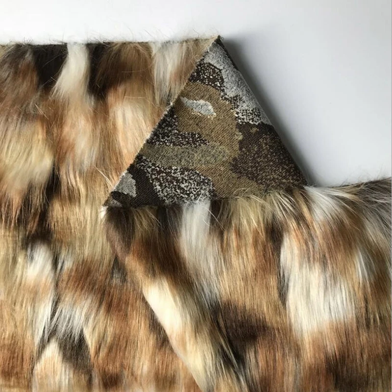 Искусственный мех коричневый кофе квадратный жаккард плюш искусственный Ткань